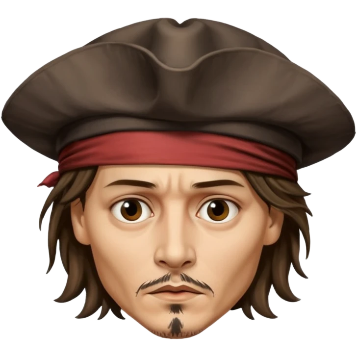 Johnny Depp inspired emoji, expressive face, iconic features, no text emoji