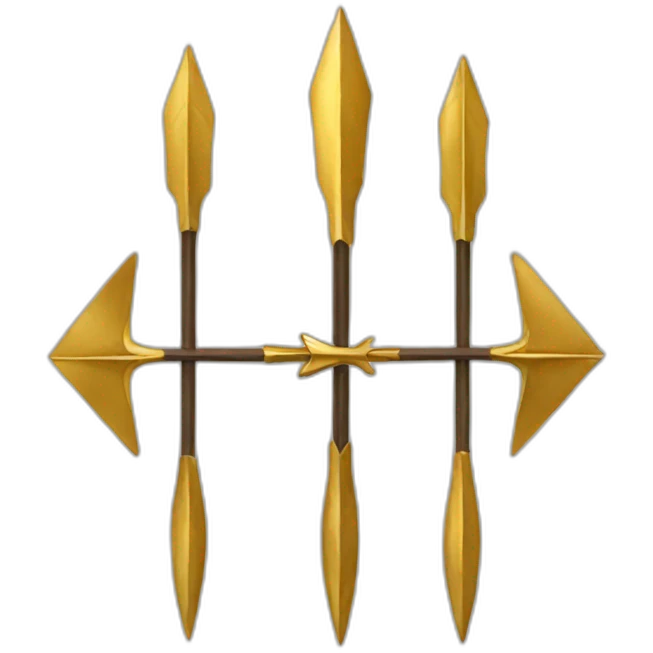 three golden arrows emoji