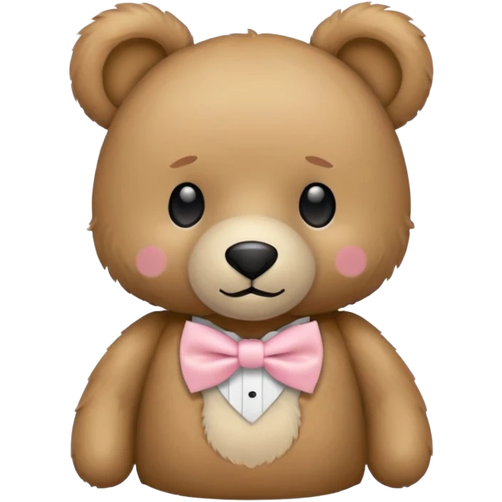 teddy bear with light pink bow tie emoji