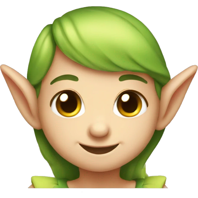 Cute little elf smiling and blushing  emoji