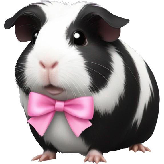 Blak-white Guinea pig with pink bows  emoji