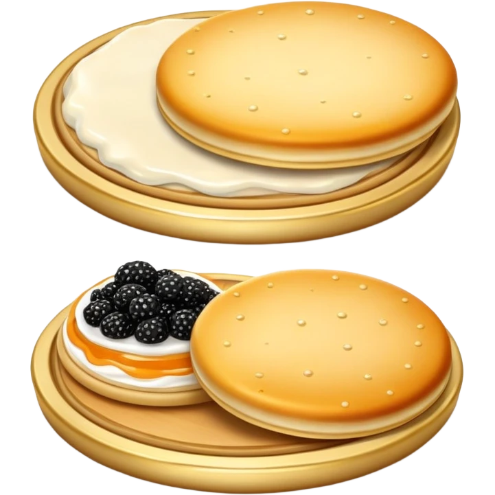 Crème fraiche, blinis, and caviar  emoji