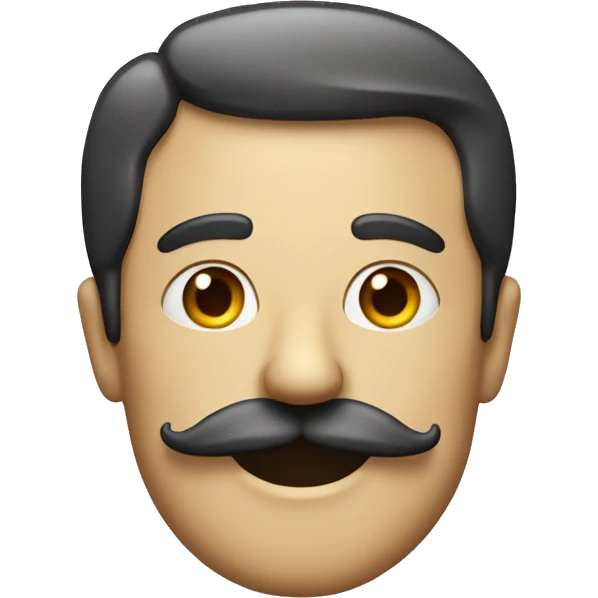 Un monsieur avec une moustache caré  emoji