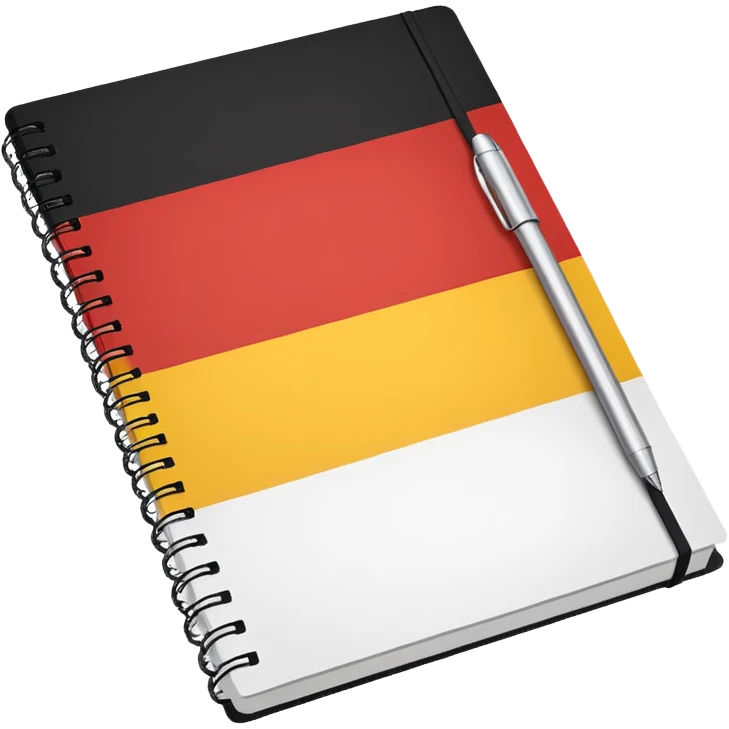 open notebook with German flag on the page emoji