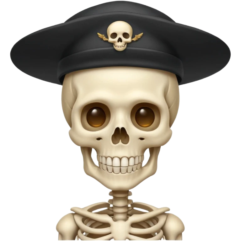 A skeleton with a flying hat emoji