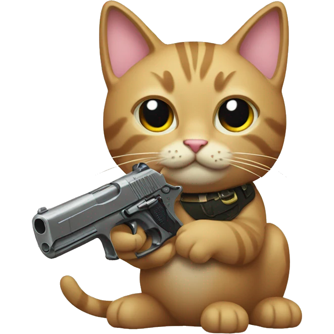 cat with pistol toy emoji