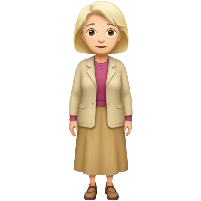 blond old woman full body standing  emoji