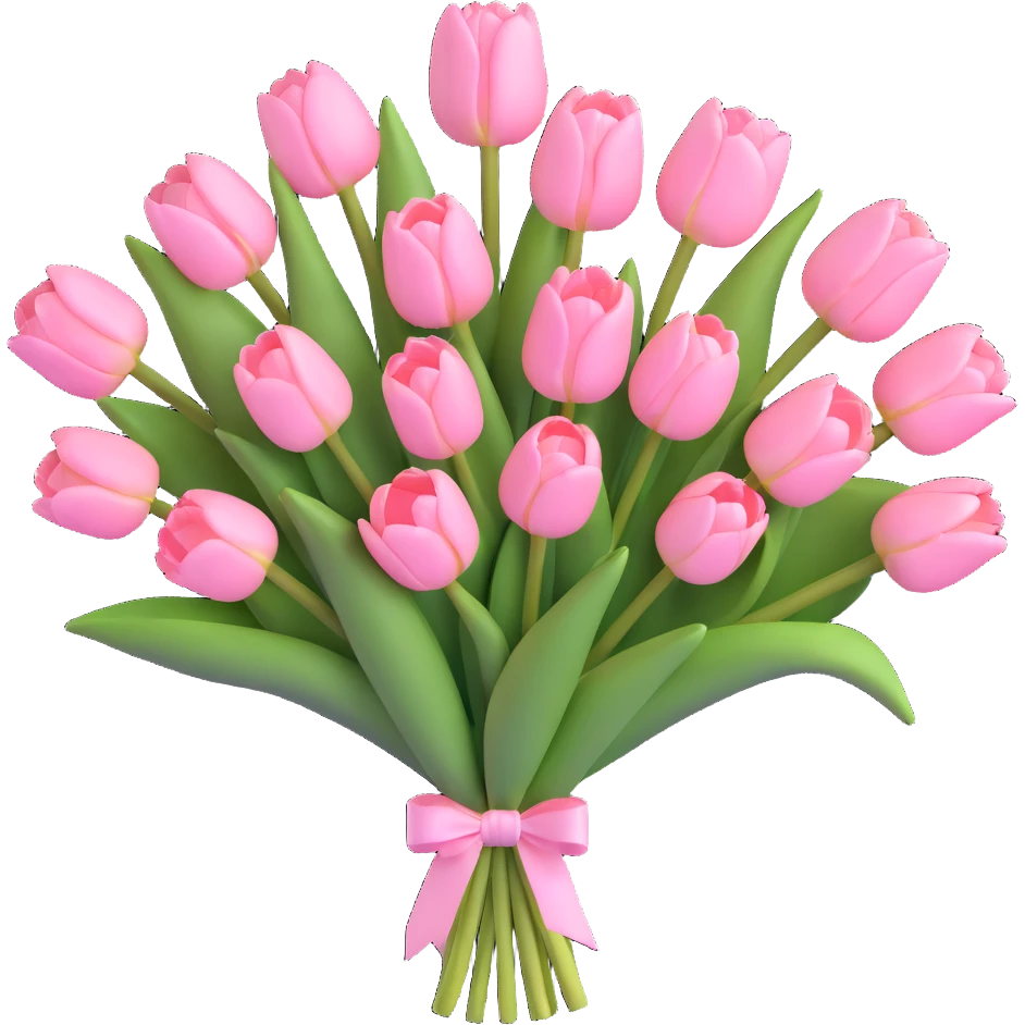 light pink tulip bouquet emoji