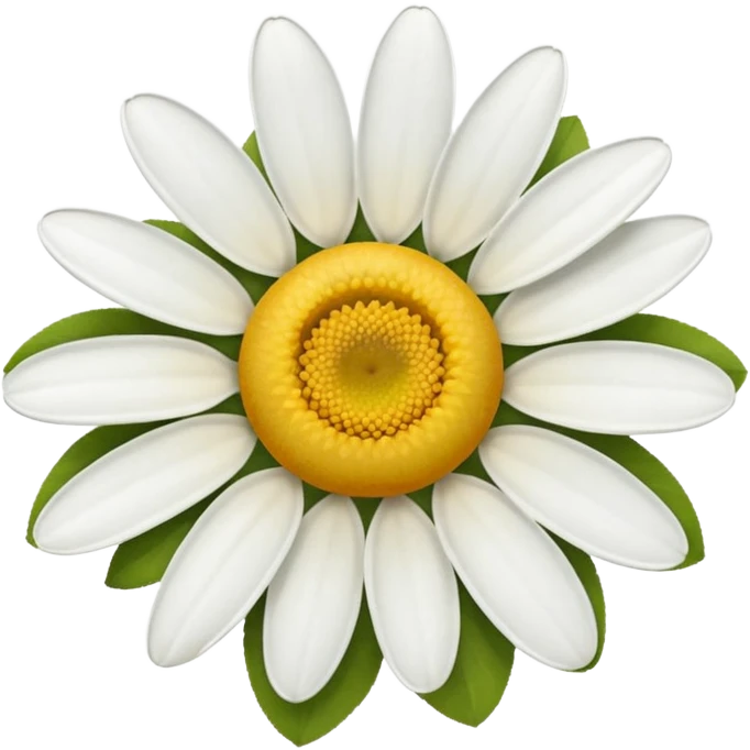 daisy flower, top view, apple style emoji, with a more pronounced yellow center emoji