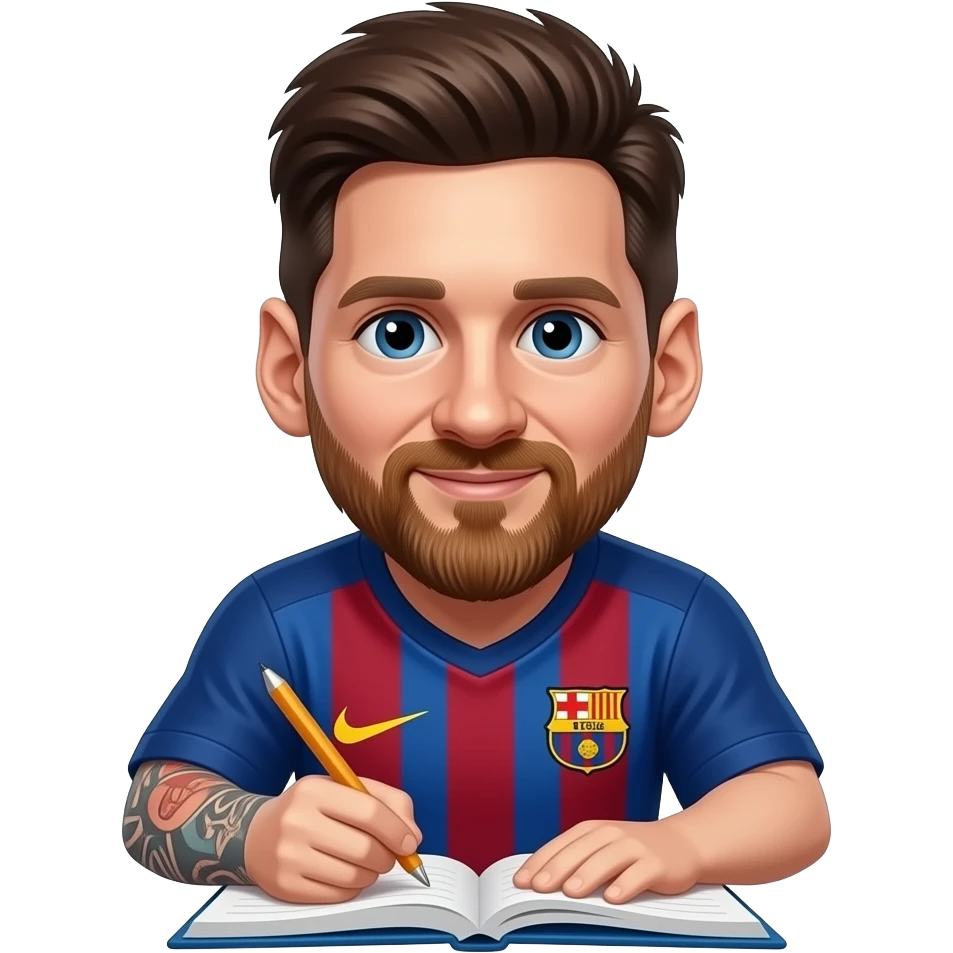 messi haciendo deberes emoji