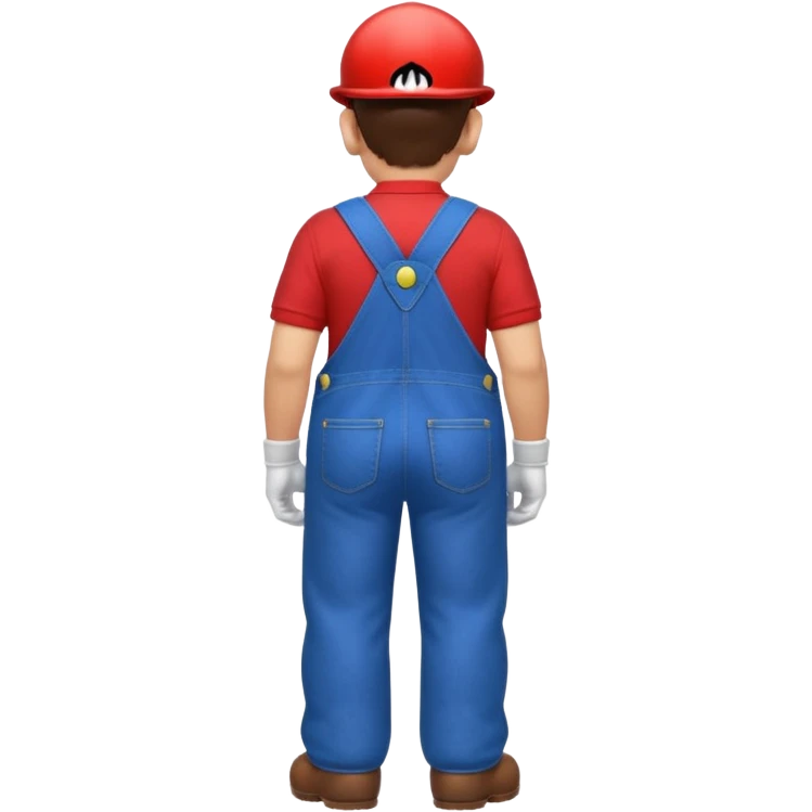 back view of super mario with huge massive buttcheeks  emoji