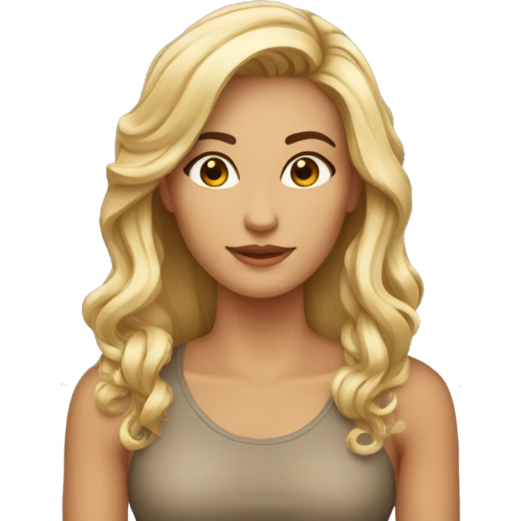 mulher branca cabelo castanho médio magra emoji