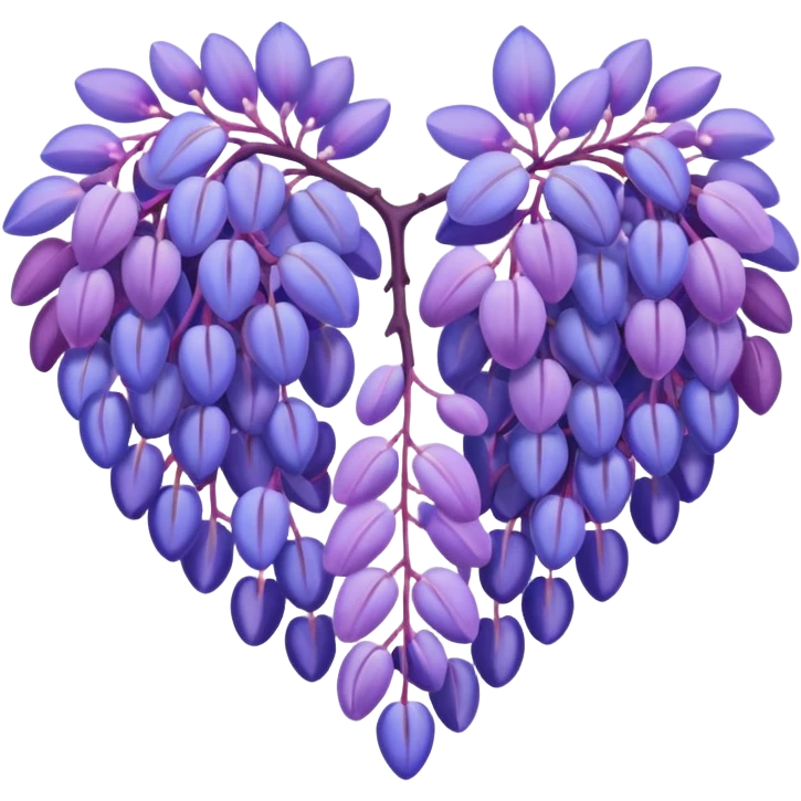 Wisteria and Malibu multicolor heart emoji