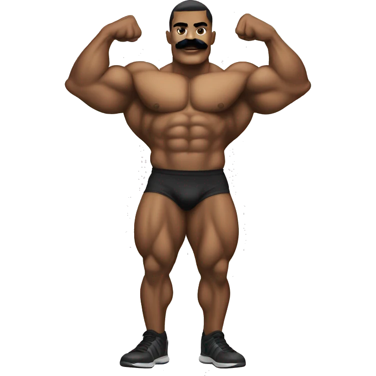 Bodybuilder with a moustache  emoji