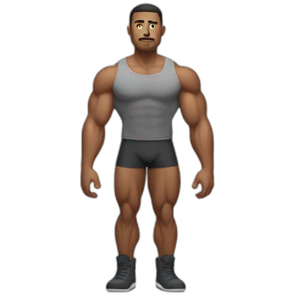 muscular man with a lower body of tank emoji