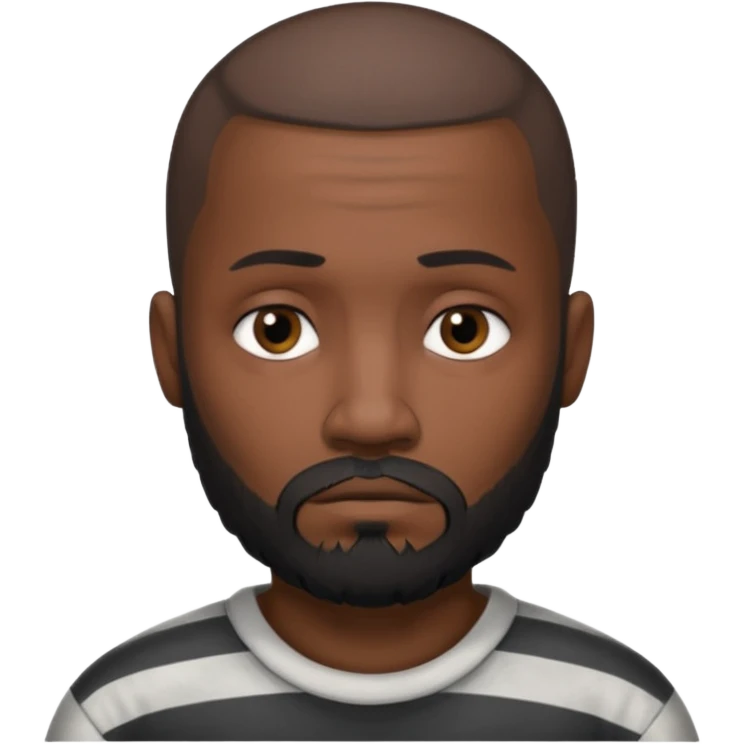sad black tattooed bearded male prisoner emoji
