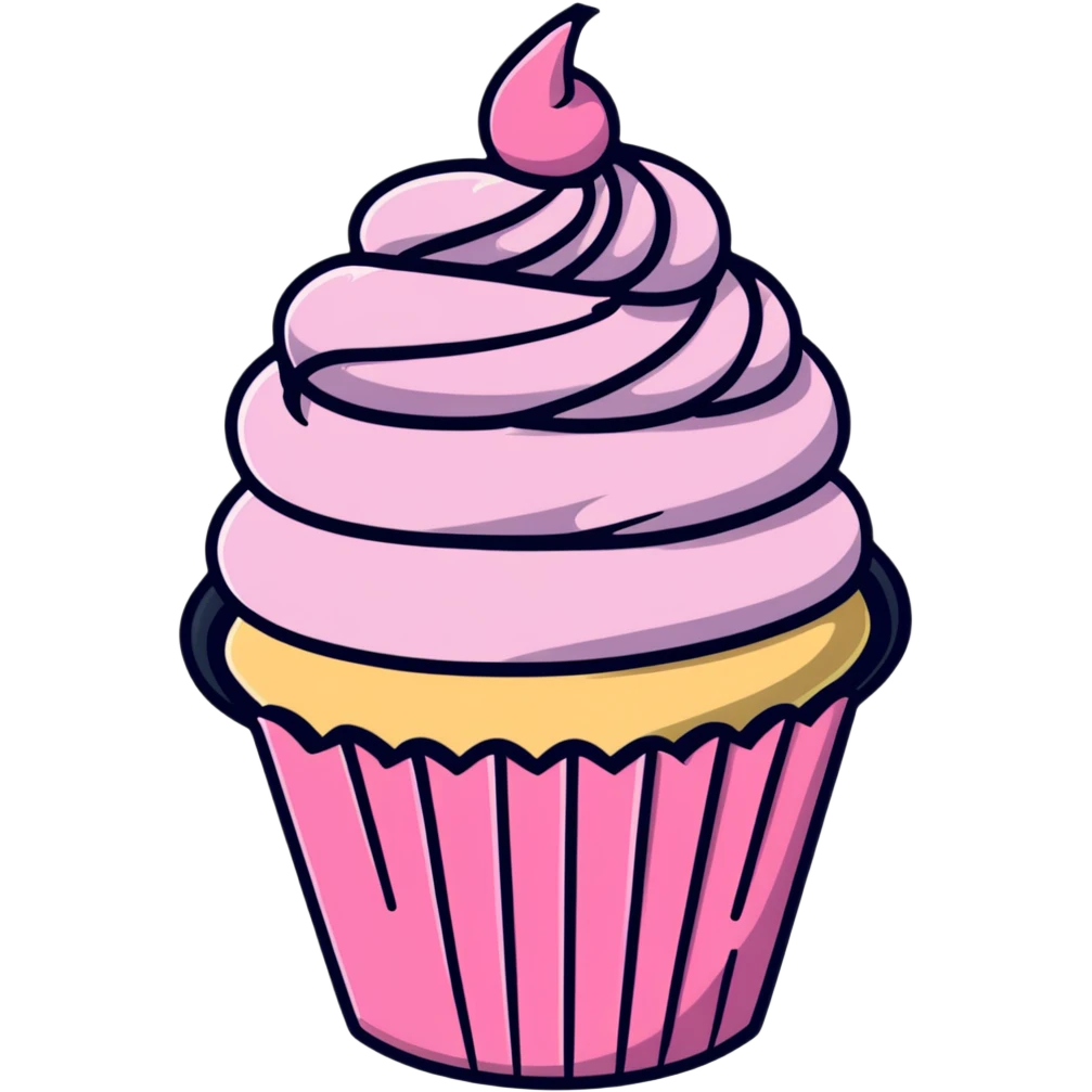 cupcake with pink icing emoji