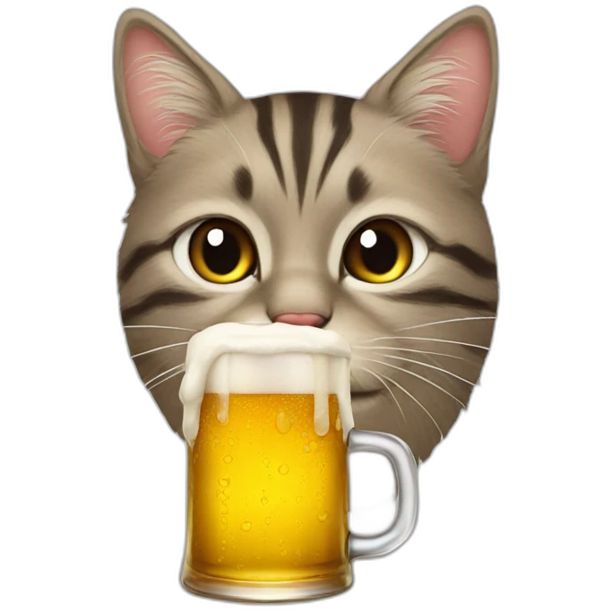 cat drink beer emoji