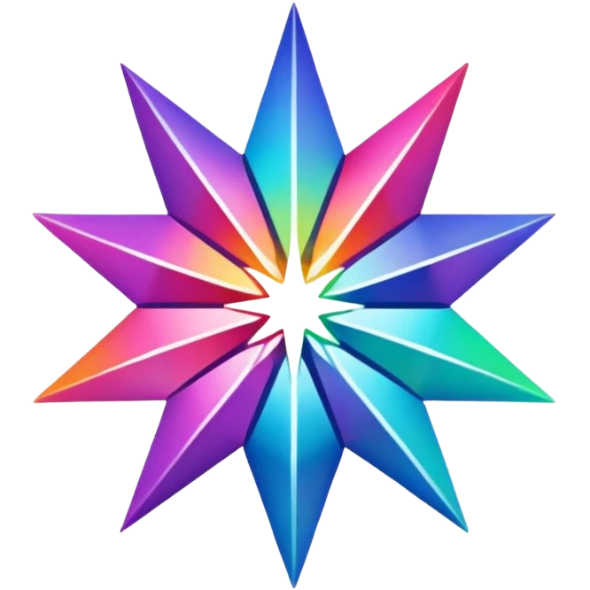 give me a 9 pointed star, multiple colors, very vibrant emoji