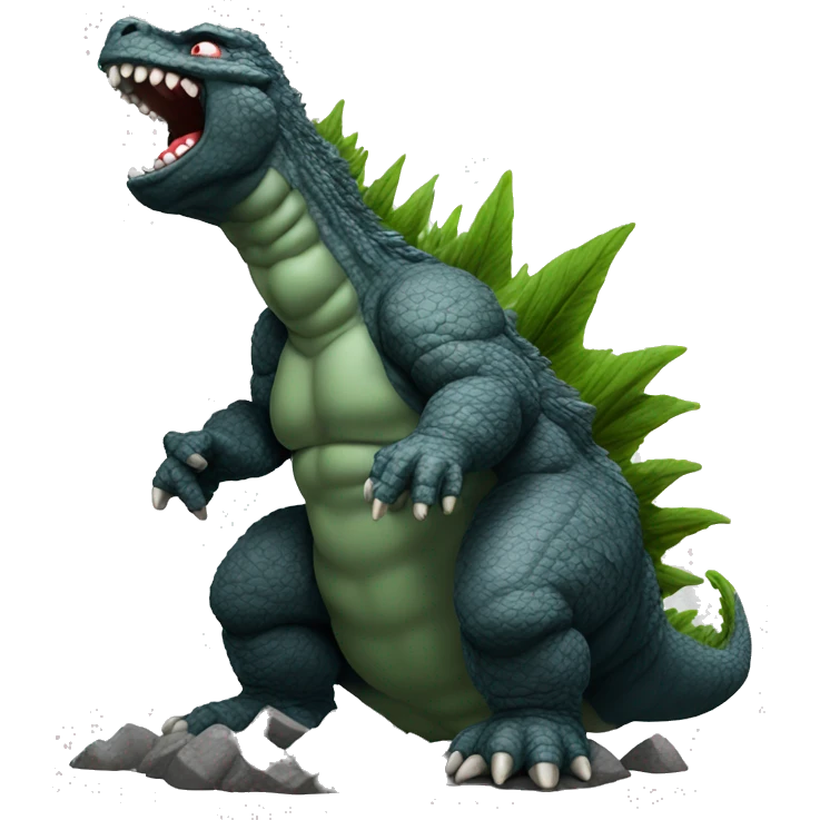 Godzilla puking emoji