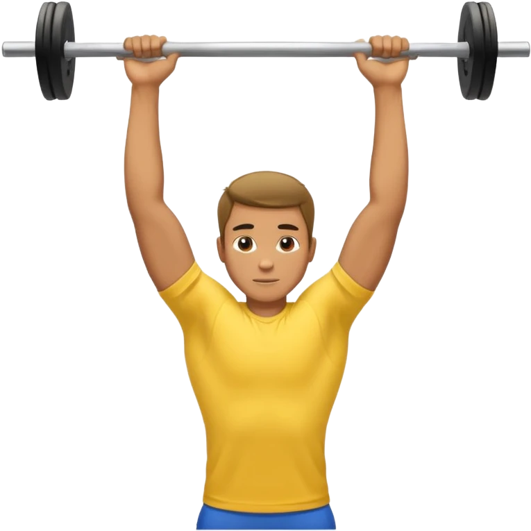 Homem amarelo fazendo barra fixa mostrando as costas emoji