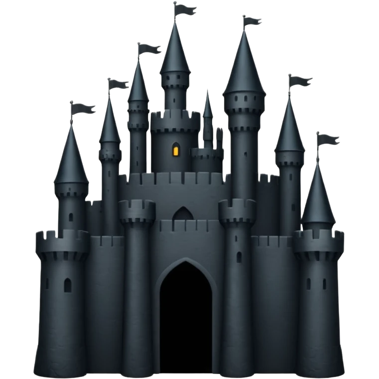 iOS emoji, minimal dark fantasy, black castle silhouette, flat emoji