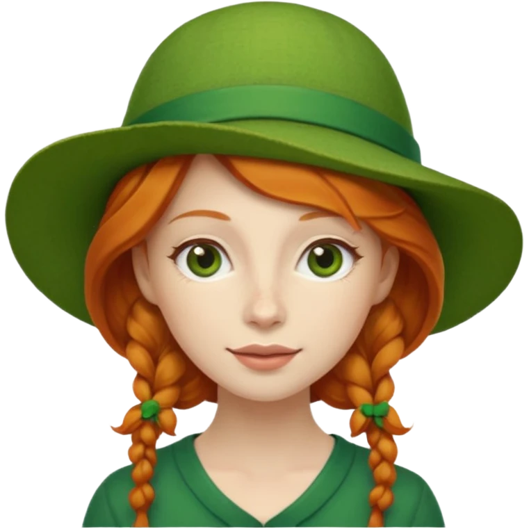 charming ginger woman with a green artist hat emoji