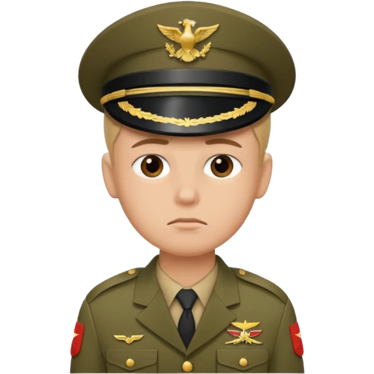 احترام نظامی و صورت خسته emoji