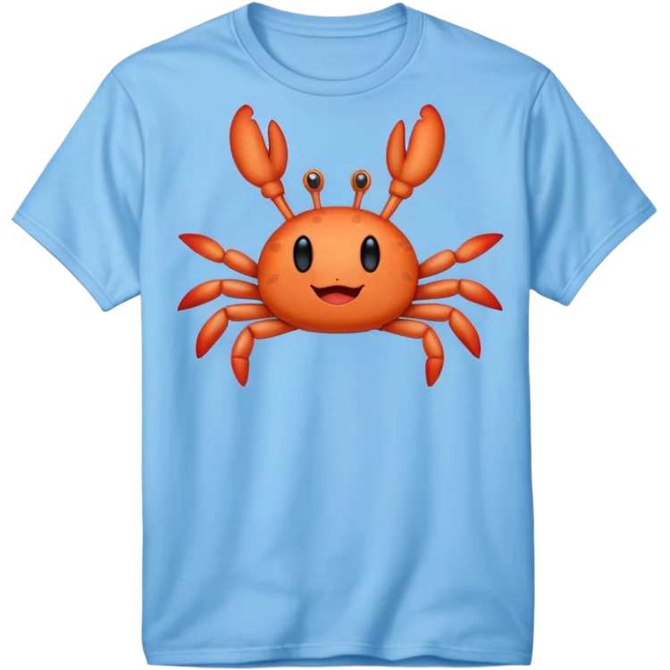 Blue shirt with I love krabby on it emoji