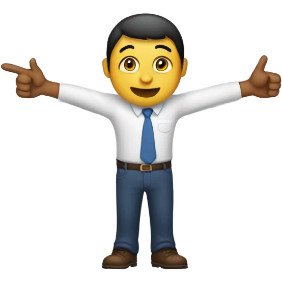 pointing across body emoji