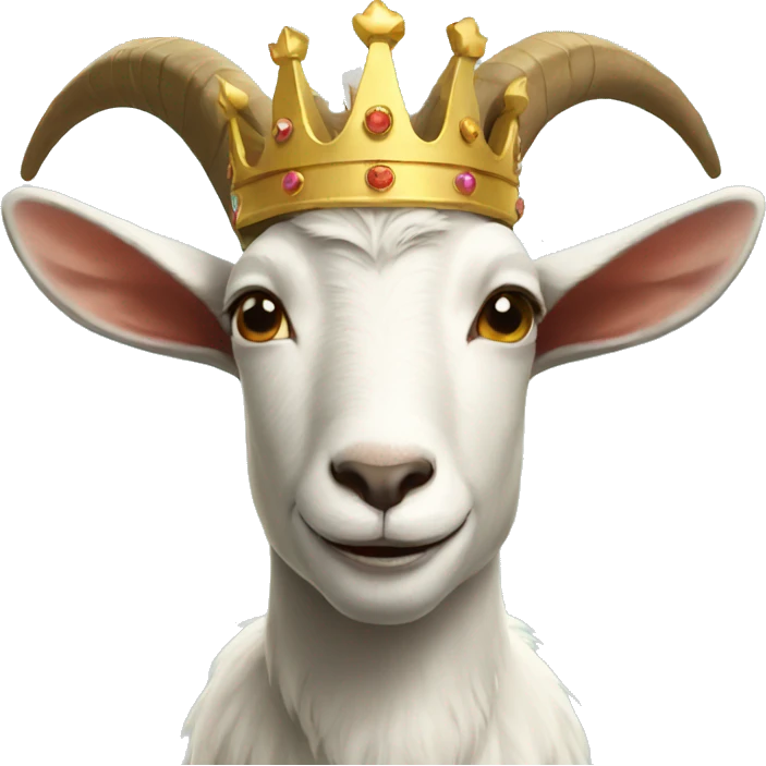 goat wearing crown emoji