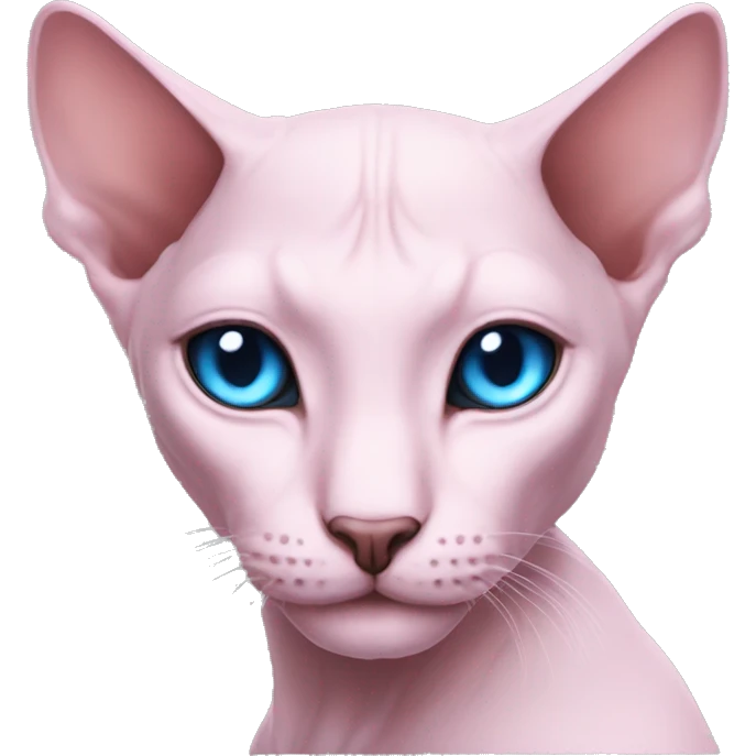 Pink-sphinx-kitty-blue-eyes emoji