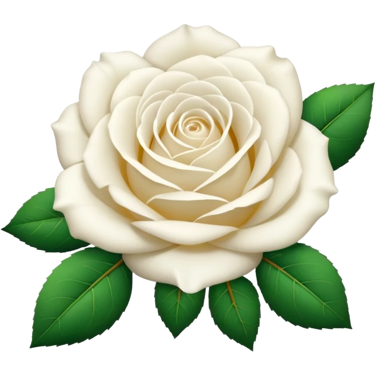 white rose, without green leaves, just flower emoji