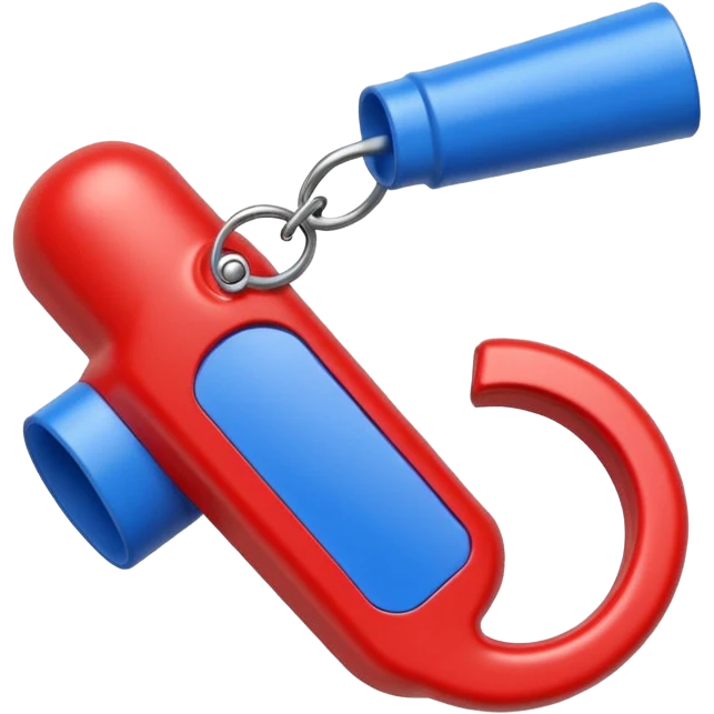 whistle in blue (#00A3E0) and red (#F9423A)  emoji