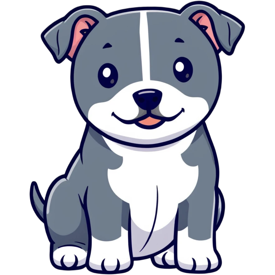 cute Staffordshire Bull Terrier dog with happy expression and strong body emoji