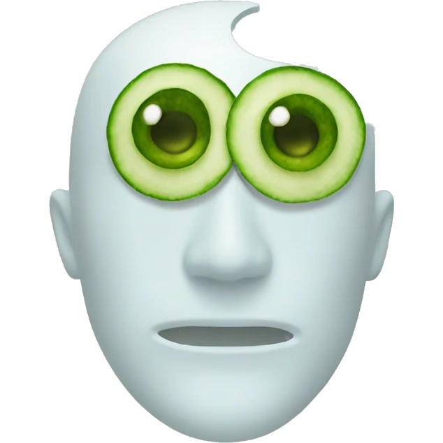 facial mask with cucumber on top of eyes emoji