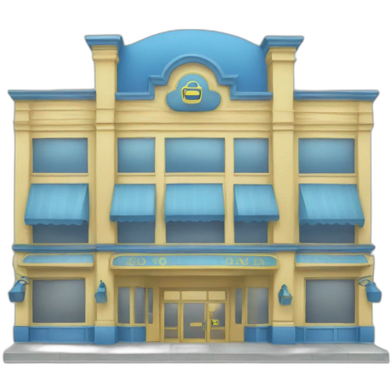 blue and yellow department store emoji