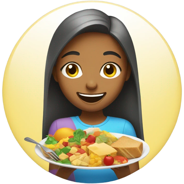Girl eating emoji