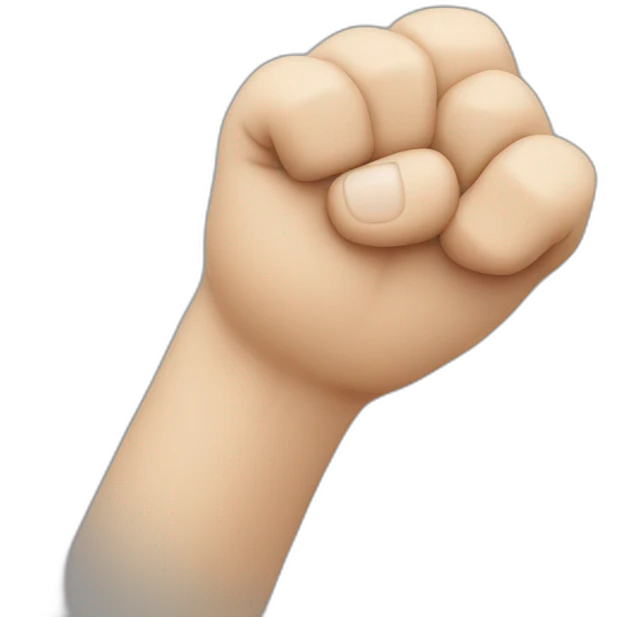 Fist where thumb is tucked into palm emoji