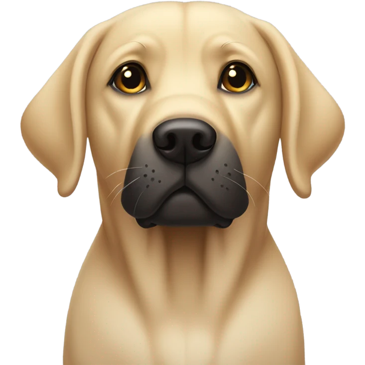 Labrador  with slightly black ears with one eye open and the other closed emoji