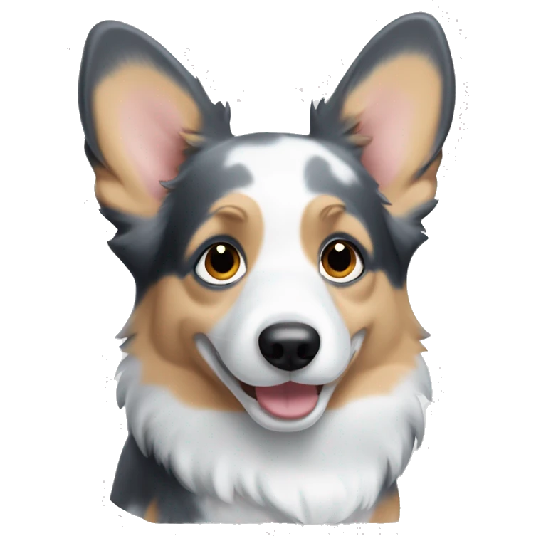 Blue Merle corgi blue eyes  emoji