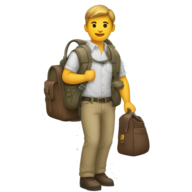 Ladrón con bolso en la espalda  emoji