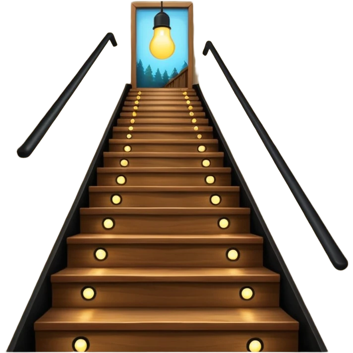 Lights up stairs looking down stairs emoji