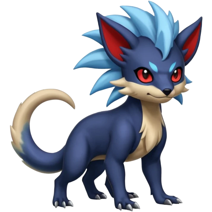 Exotic colorful cool handsome elemental exotic Zorua-Absol-Salandit-fusion (full body) emoji