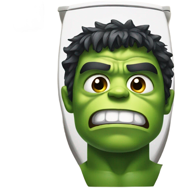 Hulk big head in a toilet emoji