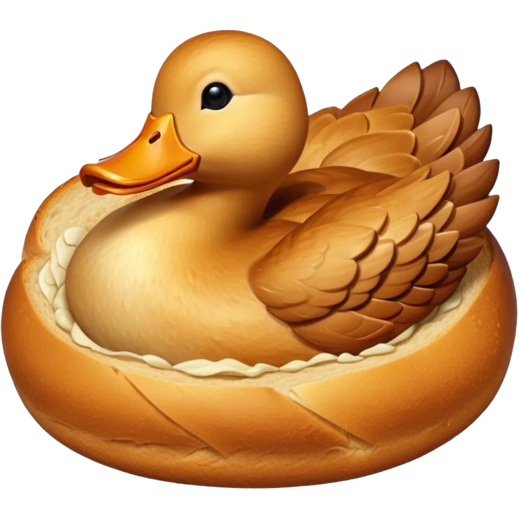 duck made of gluten bread emoji