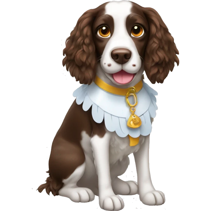 Springer spaniel wearing a cute costume emoji