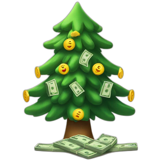 CHRISTMAS TREE AND MONEY emoji