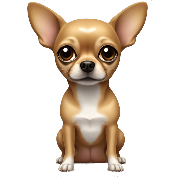 Perro Chihuahua con manchas cafés y mujer de pelo negro  emoji