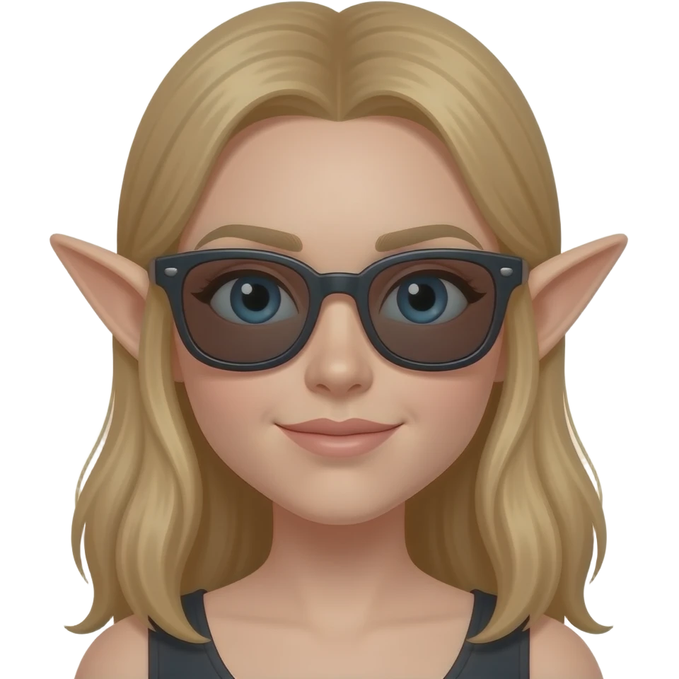 The female elf wearing sunglasses emoji